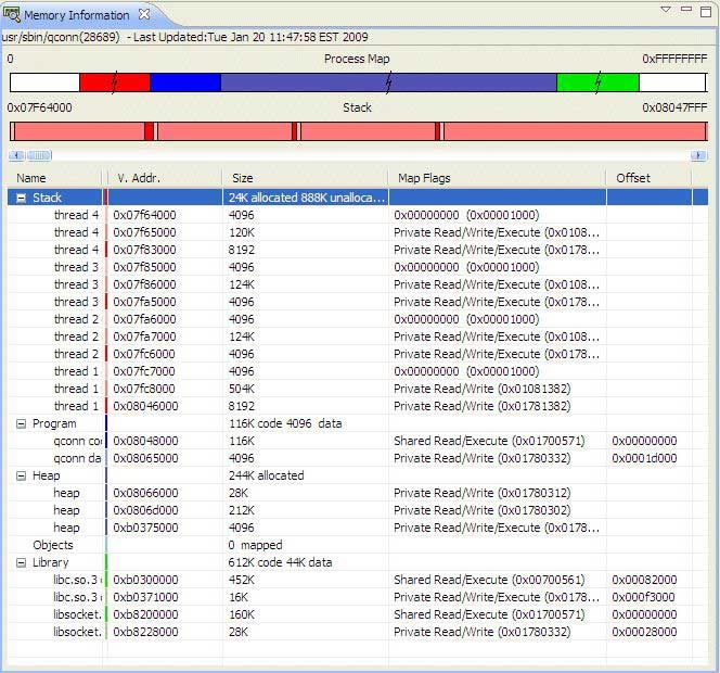 Memory Information view