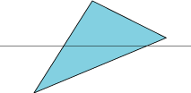 A filled, simple polygon